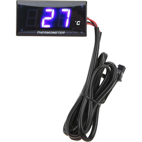 Thermomètre à Eau de Moto, Jauge Numérique Mince du Capteur M10 Filetage Moto Indicateurs de Jauge de Température 12V avec Adaptateur de 22 Mm pour la Plupart des Motos Vert (BLUE) (1/5)