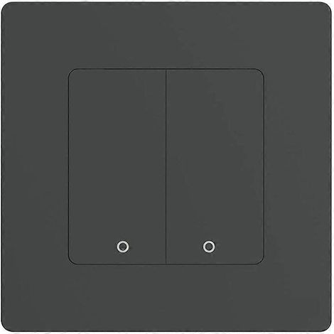 Interrupteur intelligent Tuya WiFi à 2 boutons avec variateur, noir et gris (1/5)