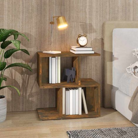 Table de chevet - Bout de Canapé Armoire De Rangement Chêne fumé 50x30x51,5 cm Bois d'ingénierie BV673949 - BonneVie (1/5)
