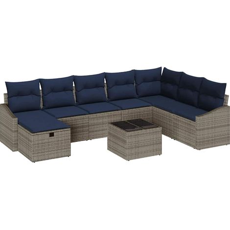 Maison Exclusive - Set di divani con cuscino 6 pcs polyrattan