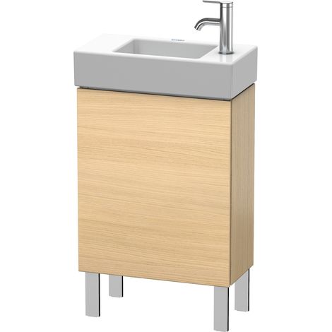 Duravit Meuble sous-lavabo L-Cube vertical 48,0 x 24,0 cm, 1 porte, 1 tablette en verre, pour Vero Air 072450 LC6751L, Coloris: Placage chêne méditerranéen en bois véritable - LC6751L7171 (1/4)