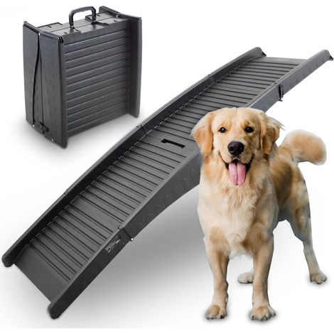 BITUXX® Hunderampe Hunde Einstiegshilfe Autorampe Hundetreppe Hundetransport Klappbar Faltbar aus Kunststoff