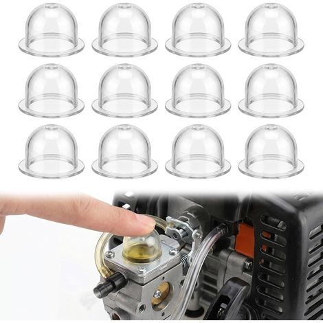 Pack of 12 Carburettor Priming Bulbs, Carburettor Bulb Brushcutter, Petrol Priming Pump, Priming Bulb (Large) (1/5)