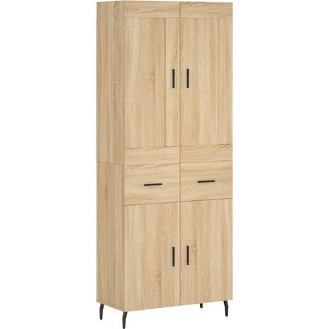 Credenza cassettiera mobile contenitore organizer cucina soggiorno salotto alto sonoma 695 x 34 x 180 cm legno ingegnerizzato marrone 020034120