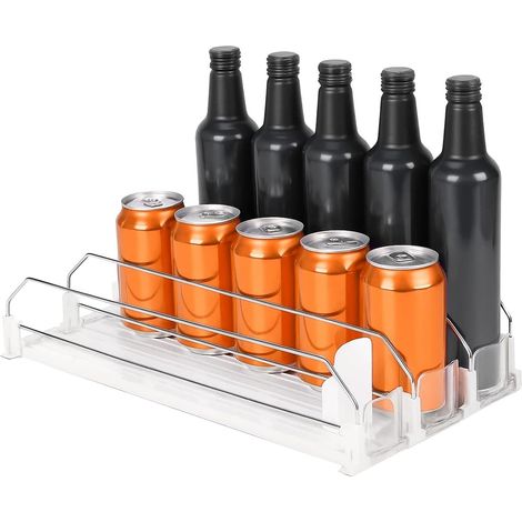 M.J COMFY-LIFE Automatic Can Dispenser for Refrigerator, Can Self-Loading Soda Beer Organizer with Adjustable Width & Push-Button Release, Fridge Organizer for 330-500ml Cans, Easy Assembly (3 Rows) (1/5)
