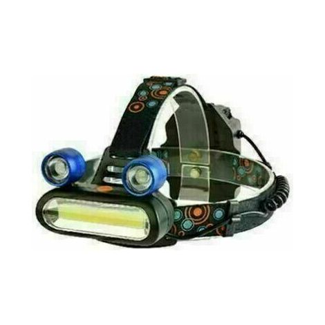 JOORRTLampe frontale, puissante lampe frontale éclairée par LED, lampe frontale rechargeable USB étanche réglable à 180° pour le camping, la pêche, la grotte, le jogging et la randonnée Bleu. (1/2)