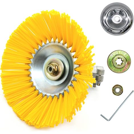 Brosse nylon désherbage rotative 8" – Compatible débroussailleuse – Pour Stihl, Honda – Tête de coupe