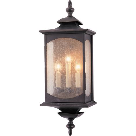 Market Square Applique da parete a 3 luci Feiss Outdoor Bronzo lucidato a olio IP44 (1/5)