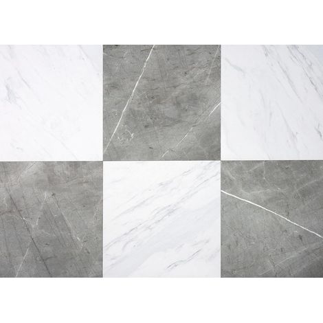Carreaux de sol en marbre gris et blanc 30,5 x 30,5 cm (1/5)