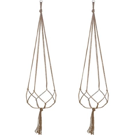 Suspension Pour Plante - Cordon En Coton Tressé - Support Murale Intérieure - Hauteur Réglable 90-122 Cm - 2 Pièces (1/5)
