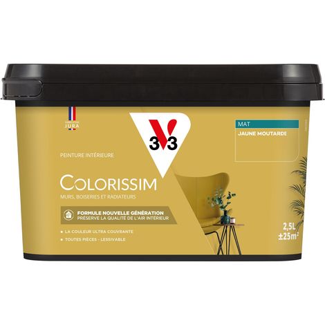 Peinture murale intérieure Colorissim® V33 Jaune moutarde Mat 2,5L