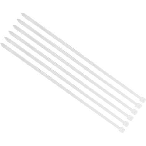 1000 attaches-câbles auto-bloquantes en nylon 8 pouces 40 lbs pour intérieur et extérieur, résistantes aux UV, couleur blanc (1/5)