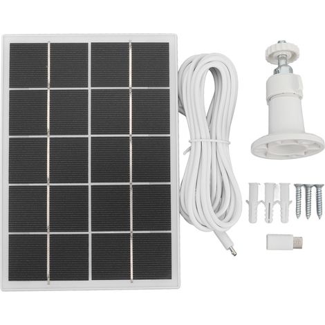 Solarladepanel für Kameras mit 3W 5V monokristallinem Silizium, Typ C Sicherheitshalterung für Android-Geräte, weiß.