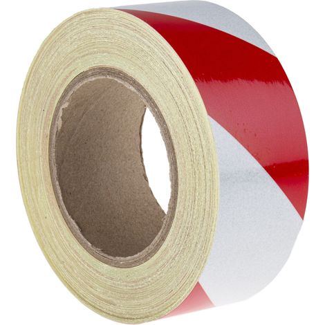 Ruban réfléchissant RS PRO, Rouge/Blanc 50mm x 25m ( Prix pour 1 ) (1/3)