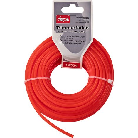 Motorsense Freischneider Mähfaden Trimmerfaden 4mm x 15m rund Nylon Signalfarbe (1/2)