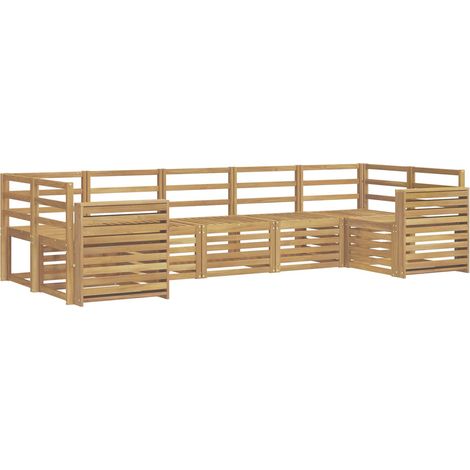 Conjunto de sofás de exterior 7 pcs Blanco 304 x 132,5 x 73 cm vidaXL (1/5)