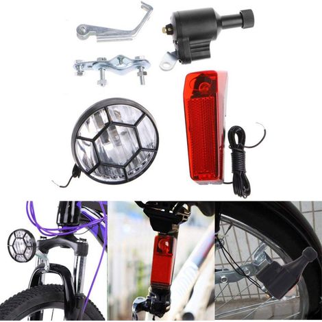 6V 3W Vélo Dynamo Alternateur Feu Avant Arrière avec Accessoires (1/5)