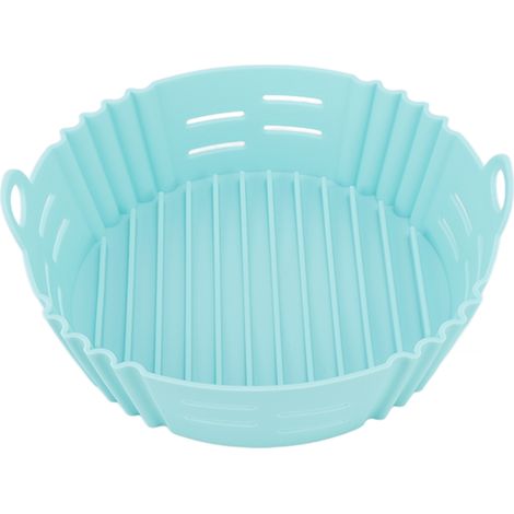 Panier à friture en silicone résistant à la chaleur, élastique, lavable et réutilisable, de qualité alimentaire, bleu