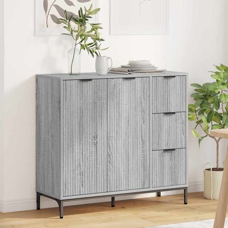 Sideboard Graues Sonoma 89,5 x 33 x 82 cm Holzwerkstoff