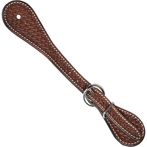 naturale - Cinghie per speroni western in pelle con intreccio stampato e fibbie antiruggine (1/2)