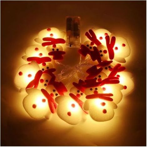 Guirlande lumineuse de Noël Bonhomme de neige 1.5 m 10 LED Décoration de Noël avec pour la maison, le jardin, la chambre à coucher et la décoration intérieure et extérieure [Classe énergétique F] (1/5)