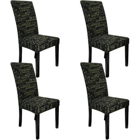 4 housses de chaise universelles extensibles et lavables en Lycra pour salle à manger (1/5)