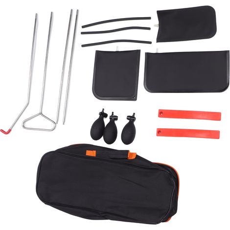 Kit tige de réparation auto rétractable en acier inoxydable, tuyau gonflable, crochet, outil polyvalent pour maison et véhicule. (1/5)