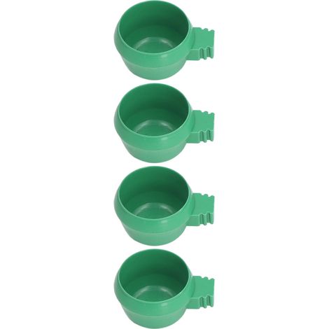 Lot de 25 mini gamelles rondes pour oiseaux, bols d'eau et nourriture pour pigeons, perruches, vert, petite taille. (1/5)