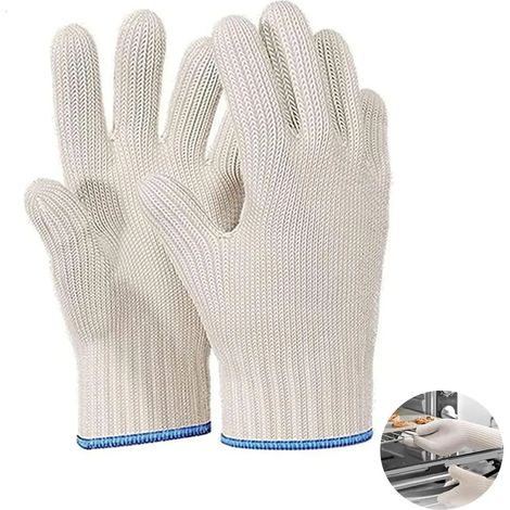 Gants de cuisine, gants de four, gants de barbecue résistants à la chaleur, gants de cuisson, gants de protection thermique pour une utilisation intérieure et extérieure, pour cuisiner, pâtisser, mani (1/5)