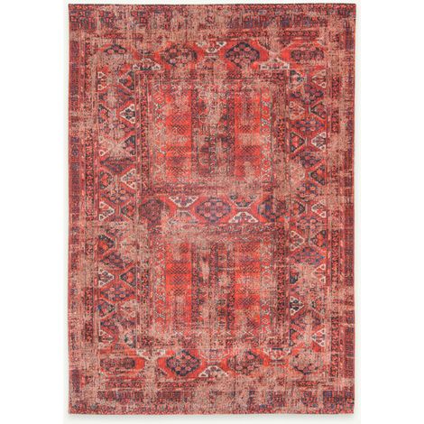 BAKHTIARI DESIGN - ALFOMBRA CLÁSICA ANTICUARIA - Hecha en Bélgica  - Acabado a Mano - Antideslizante Natural - 100% Algodón - 782 Ladrillo Rojo - 170 x 240 CM (1/5)