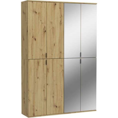 Schrank mit 8 Türen und 4 Spiegeln – Helles Eichenholz – BODITE