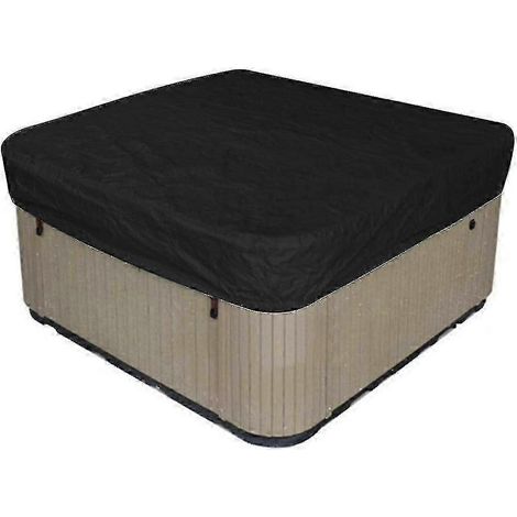 Protection carrée pour spa (10 tailles disponibles) avec élastique imperméable résistante au soleil et aux UV pour spa extérieur JZ-21821830cm-Noir (1/2)