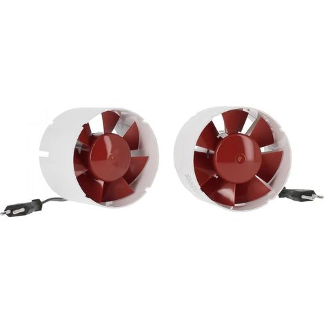 Lot de 2 Extracteur d'air, 10cm, 107 m3/h, Plastique ABS, 14W, Salle de bain