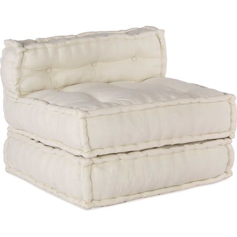 Maison Exclusive - Unità di Divano Modulare Tessuto Crema 210 x 140 x 56 cm (1/5)