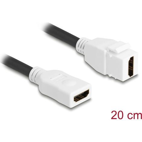 Delock Cable MÃ³dulo Keystone HDMI hembra a hembra 8K 60 Hz 20 cm blanco