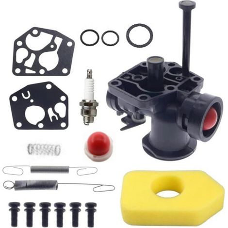 Passend für Briggs & Stratton Rasenmäher-Vergaser-Reparatursatz mit Luftfilter, Reglerfeder, Zündung 691859 692211 795477 698369 795469 794147 (1/3)