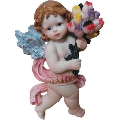 Engelsfigur für den Schreibtisch, handbemalte Figur für Wohnzimmer, Autoregal, Weihnachtsgeschenk-Flower (1/5)