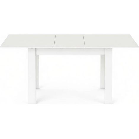 Mesa de comedor extensible blanca 180 x 80 x 75 cm de MDF y acero MODENUIT (1/5)