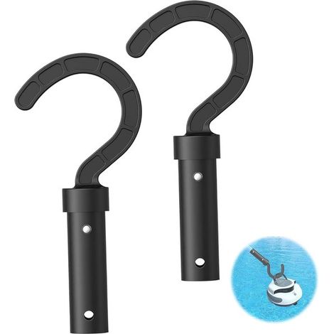 2 Haken für Poolroboter, Haken für Stangen, Zubehör für Poolroboter, Reinigungszubehör, Haken für Poolroboter, kabellos, schwarz (1/5)