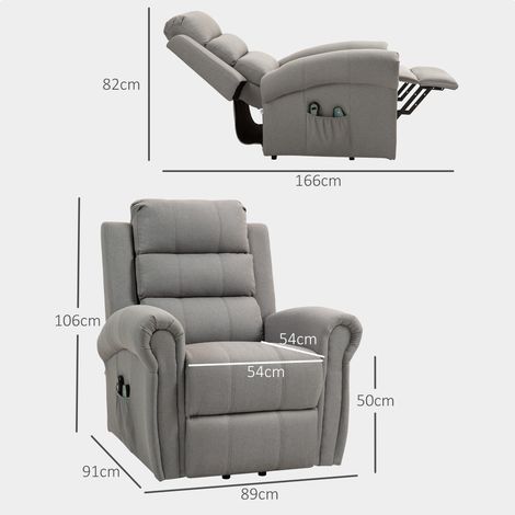 Fauteuil TV électrique releveur avec fonction relaxation, inclinable, chauffant et massage, ressorts ensachés (1/5)