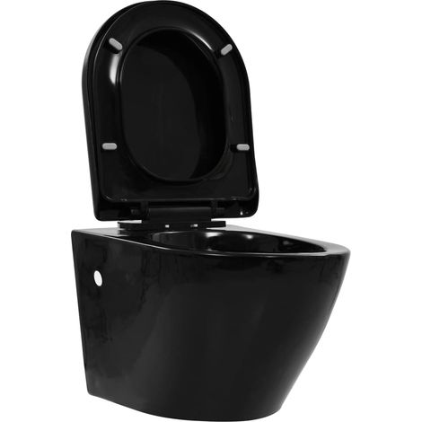 Wc sospeso senza brida vaso in ceramica nero 020003588
