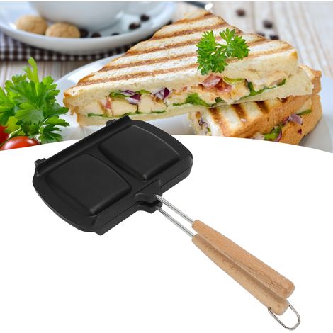 Poêle à gaz double face, moule à sandwich, plaque à toast, revêtement antiadhésif, poêle/plaque de cuisson amovible (1/5)