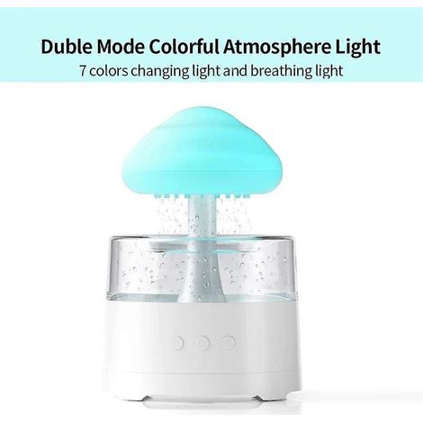 Humidificateur nuage de pluie, humidificateur champignon, humidificateur nuage avec lumières LED réglables, nuage de pluie (1/5)