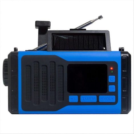 FM-Radio mit Bluetooth-Lautsprecher, Triband-Notfallradio, tragbarer Solarradioempfänger, Handkurbel, USB-C-Ladefunktion (1/5)