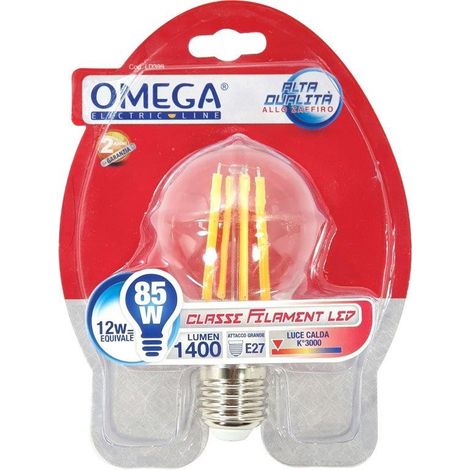 LAMPADINA A FILAMENTO GOCCIA A60 12W E27 3000K