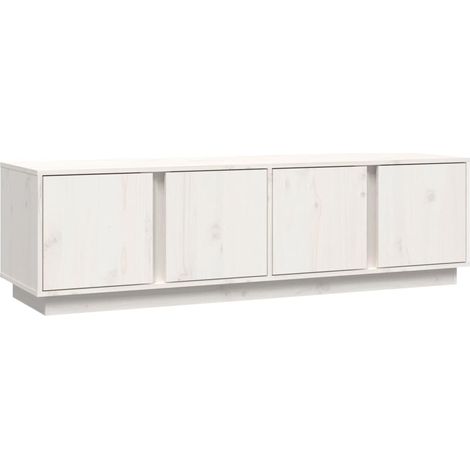 Mobile TV multimediale scaffale per televisione televisione buffet sala da pranzo soggiorno camera da letto 140 x 40 x 40 cm legno massello di pino bianco 020025934