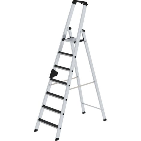 Günzburger Steigtechnik Escabeau à marches accessible d'un côté avec clip-step R13 7 marches - 041627 (1/4)