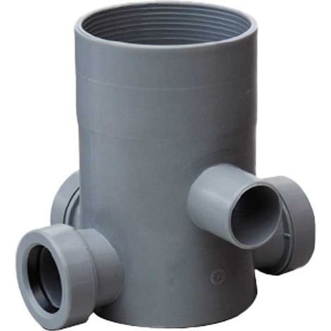 POZZETTO WC ALTO H.170 A INNESTO Ø100 IN PP GRIGIO 3 Entrate Ø40 - 1 Uscita Ø40