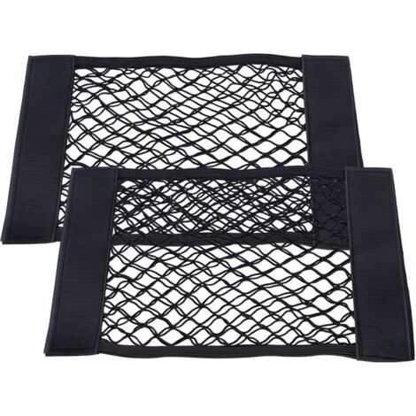 Lot de 2 Filets de Coffre Auto à Velcro, Filet Élastique Universel pour Voiture/SUV, Organisation et Rangement Résistant pour Bagage (40x25 cm) (1/5)