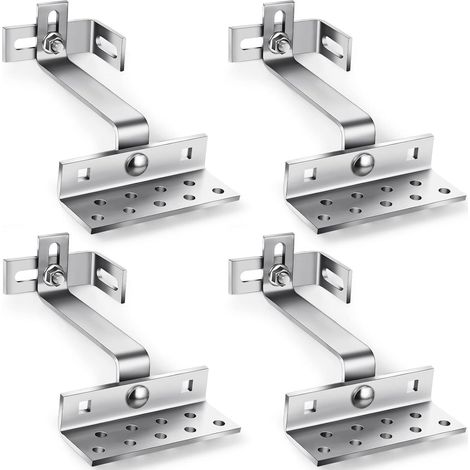 Pack PV Roof Hooks A2 Stainless Steel Solar Panel Mounting Hooks A2 Side Mounting Brackets PV 3 Way for Surface Mounting (1/5)